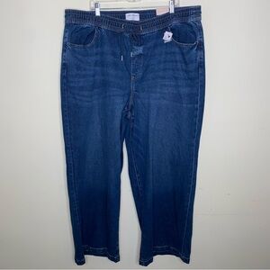 NWT Lane Bryant Size 22 Wide Leg High Rise Jeans with Elastic Waist